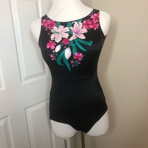 One piece vintage floral bathing suit